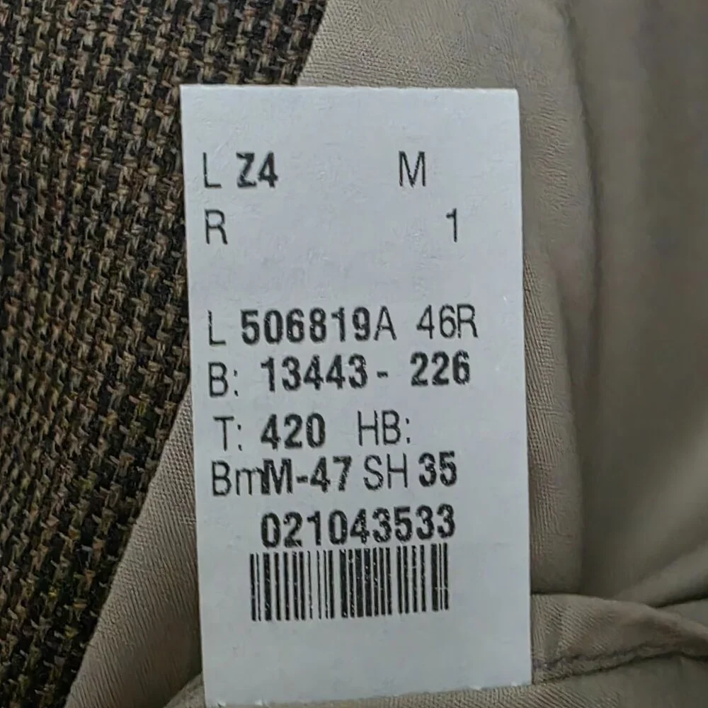 Ralph Lauren 46R Brown Blazer Sport Coat Jacket 2-Button Check Y640